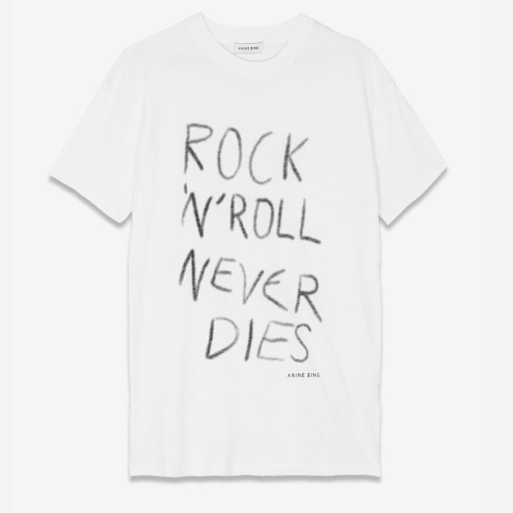 Anine Bing White Graphic Tee